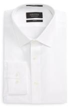 Men's Nordstrom Men's Shop Trim Fit Herringbone Dress Shirt 32/33 - White