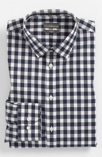 Calibrate Slim Fit Non Iron Dress Shirt Navy