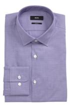 Men's Boss Marley Sharp Fit Microcheck Dress Shirt R - Purple