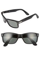 Men's Persol 58mm Rectangle Sunglasses - Matte Black