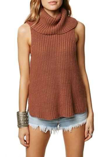Women's O'neill Rafaeli Sleeveless Turtleneck Sweater - Brown