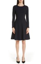 Women's Lela Rose Textured Jacquard Knit Fit & Flare Dress