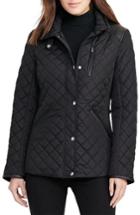 Women's Lauren Ralph Lauren Faux Leather Trim Quilted Jacket - Black