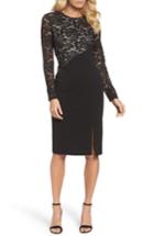 Women's Maggy London Mix Media Sheath Dress - Black