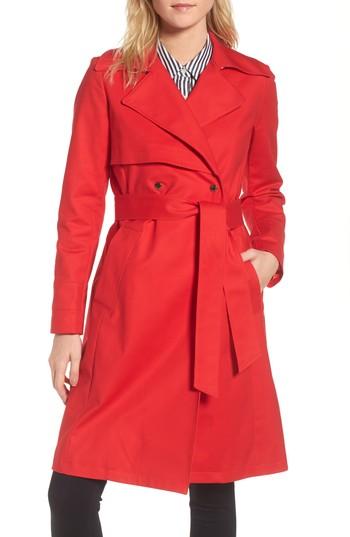 Women's Trina Trina Turk Brystl Gun Flap Trench Coat - Red