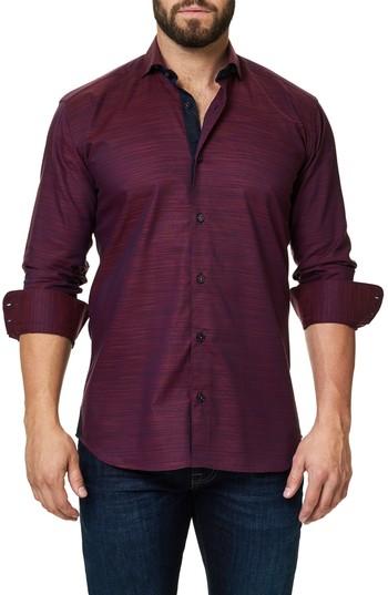 Men's Maceoo Trim Fit Print Sport Shirt (xl) - Red