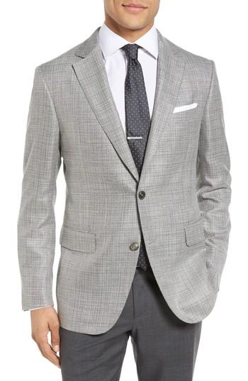 Men's Pal Zileri Plaid Wool Blend Blazer R Eu - Grey