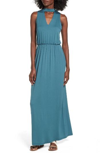 Women's Lush Cutout Maxi Dress - Blue/green