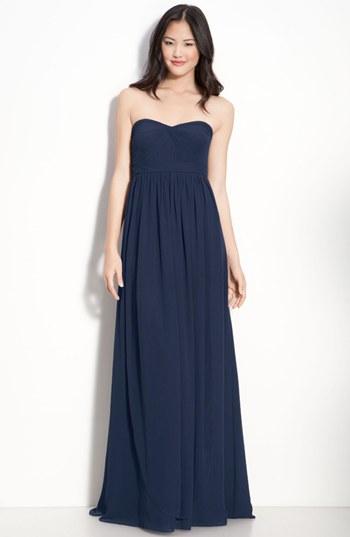 Women's Jenny Yoo 'aidan' Convertible Strapless Chiffon Gown - Blue