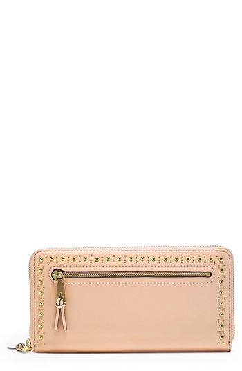 Women's Cole Haan Marli Studded Metallic Leather Continental Wallet - Grey