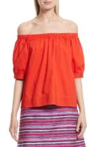 Women's Kate Spade New York Off The Shoulder Poplin Top, Size - Red