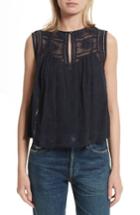 Women's Rebecca Taylor Sheer Embroidered Silk Top