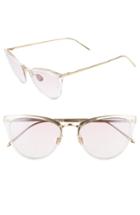 Women's Linda Farrow 53mm Gold Gradient Cat Eye Sunglasses - Clear/ Light Gold