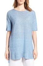 Women's Eileen Fisher Boxy Linen Top, Size - Blue