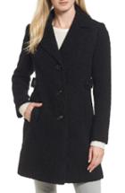 Petite Women's Gallery Boucle Coat P - Black