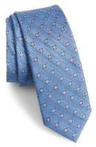 Men's The Tie Bar Medallion Scene Silk & Linen Skinny Tie, Size - Blue