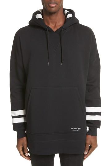 Men's Burberry Raynor Oversize Fleece Hoodie - Black