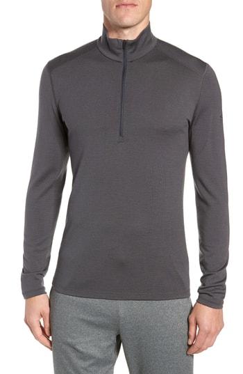 Men's Icebreaker 260 Tech Merino Wool Half Zip Base Layer Top, Size - Grey