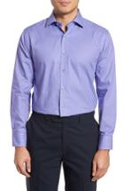 Men's Lorenzo Uomo Trim Fit Mini Check Dress Shirt .5 - 32 - Purple