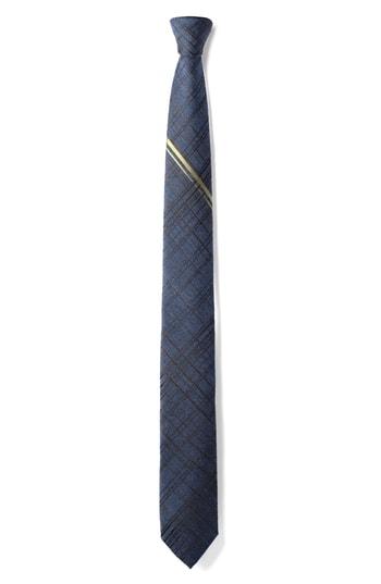 Men's Title Of Work Plaid Silk Tie, Size - Blue