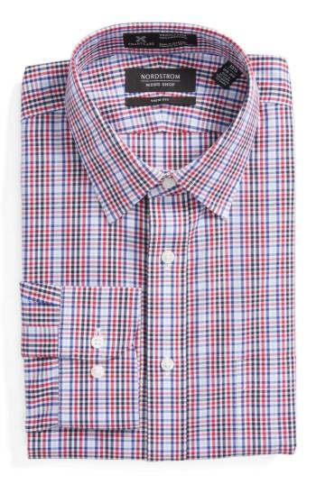 Men's Nordstrom Men's Shop Smartcare(tm) Trim Fit Check Dress Shirt - 32/33 - Pink