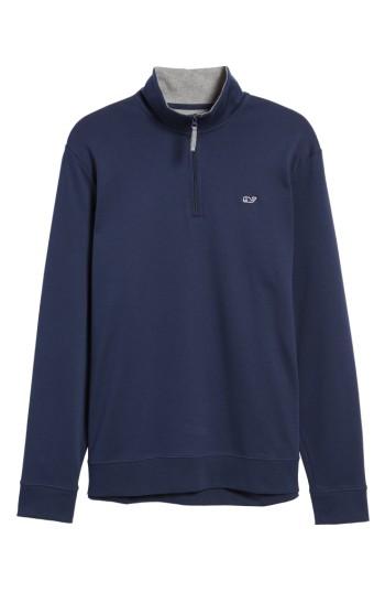 Men's Vineyard Vines Quarter Zip Pullover, Size - Blue