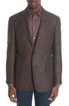 Men's Emporio Armani G-line Trim Fit Windowpane Wool Blend Blazer Us / 48 Eur - Brown