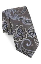 Men's Nordstrom Men's Shop Bryce Paisley Silk Tie, Size - Grey