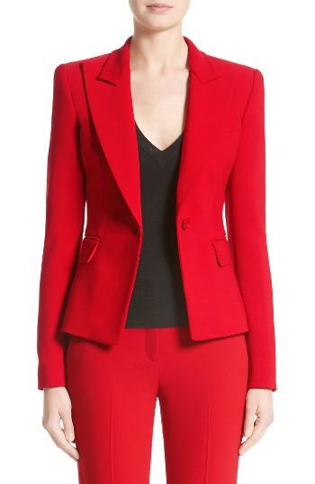 Women's Michael Kors Stretch Pebble Crepe Blazer - Red