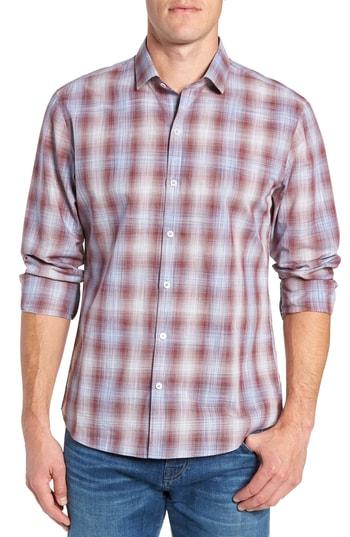 Men's Zachary Prell Cepeda Regular Fit Plaid Sport Shirt - Red