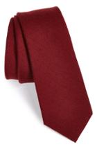 Men's The Tie Bar Wool & Silk Solid Tie, Size - Burgundy