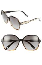 Women's Victoria Beckham Iconic Square 59mm Sunglasses - Black/ Tortoise