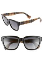 Women's Burberry 54mm Polarized Gradient Square Sunglasses - Black/ Black Gradient