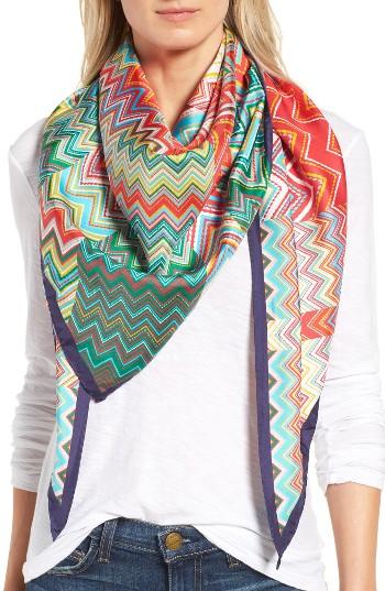 Women's Missoni Silk Triangle Scarf, Size - Red