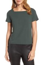 Women's Eileen Fisher Square Neck Jersey Top - Green