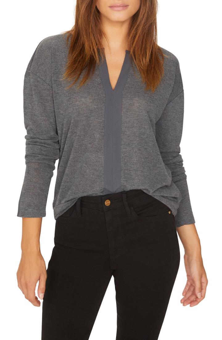 Women's Sanctuary Sienna Woven Trim Top - Grey