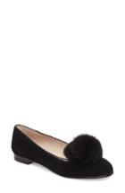 Women's Louise Et Cie Andres Genuine Rabbit Fur Pom Loafer M - Black