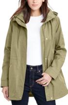 Petite Women's Lauren Ralph Lauren Stowaway Hood Drawstring Waist Anorak P - Green