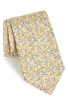 Men's Salvatore Ferragamo Floral Print Silk Tie, Size - Yellow