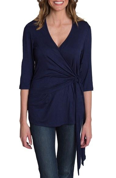Women's Udderly Hot Mama Whimsical Nursing Wrap Top - Blue