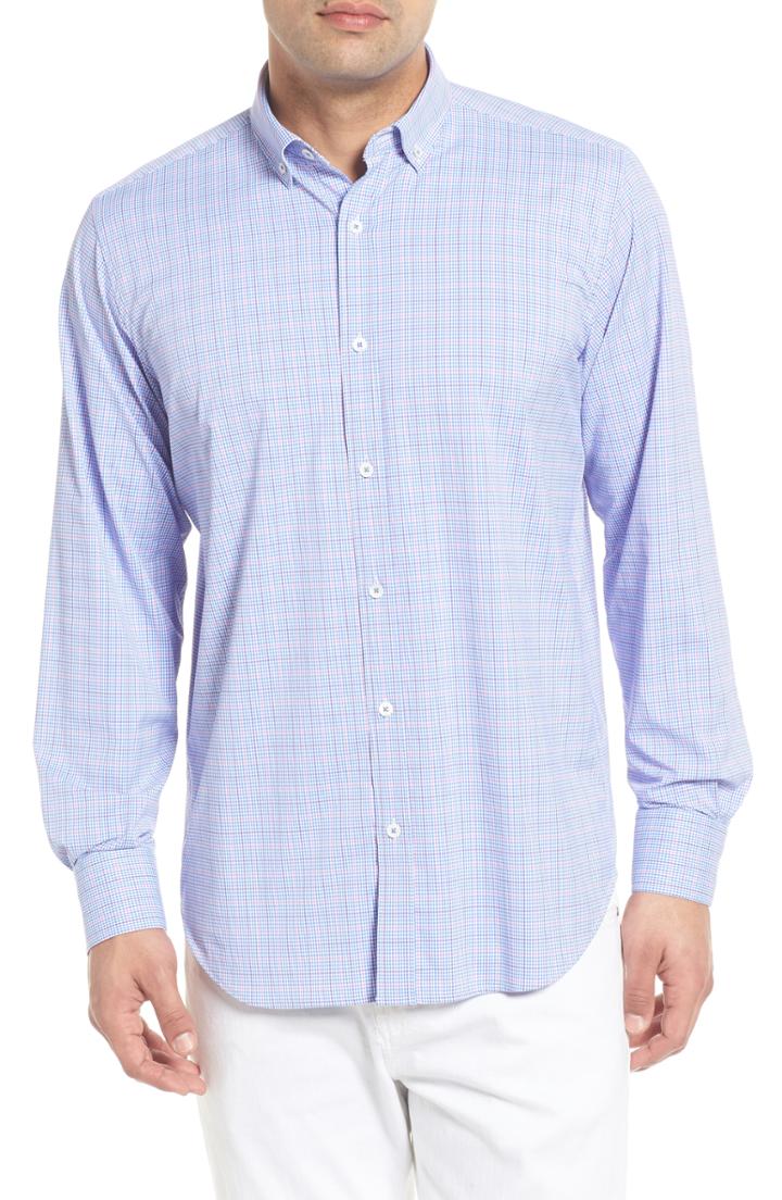 Men's Bugatchi Classic Fit Pin Check Performance Sport Shirt