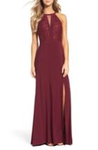 Women's Morgan & Co. Lace & Jersey Gown /6 - Red