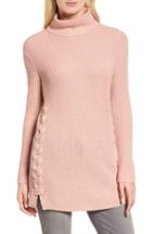 Women's Halogen Lace-up Side Tunic Sweater, Size - Pink