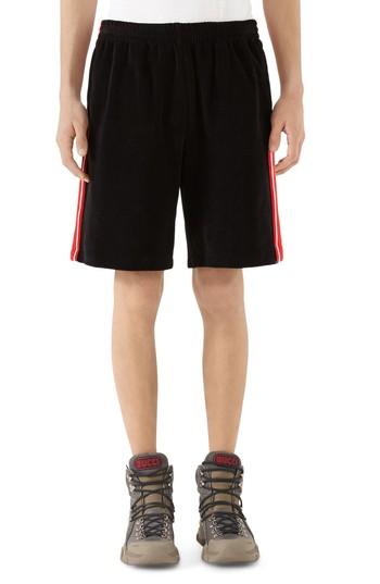 Men's Gucci Chenille Jersey Shorts - Black