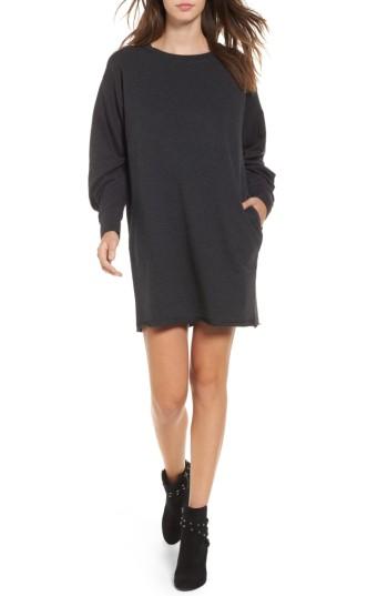 Women's Socialite Gathered Sleeve Sweatshirt Dress - Grey