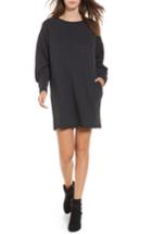 Women's Socialite Gathered Sleeve Sweatshirt Dress - Grey