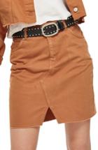 Women's Topshop Mini Denim Skirt Us (fits Like 0) - Metallic