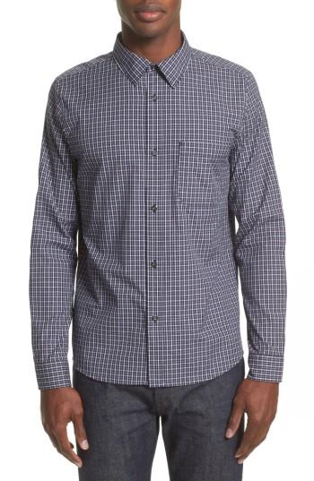 Men's A.p.c. Chemise Trek Woven Check Sport Shirt - Blue
