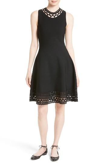 Women's Milly Laser Cut Knit Swing Dress