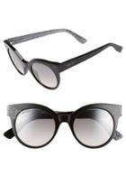 Women's Jimmy Choo 'mirta' 49mm Glitter Detail Cat Eye Sunglasses - Black